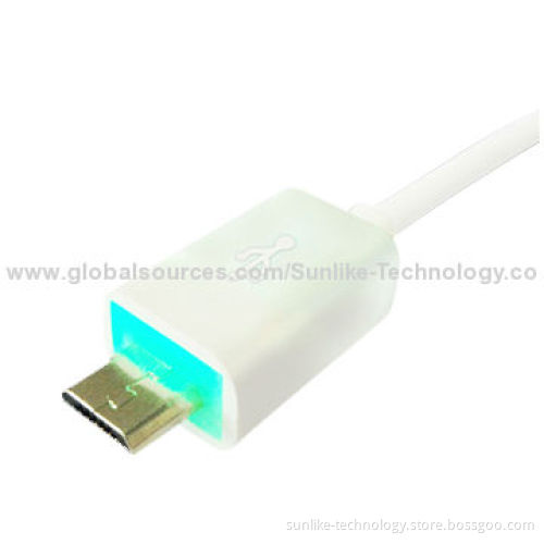 LED Light Micro USB Cable, Available in Various Colors